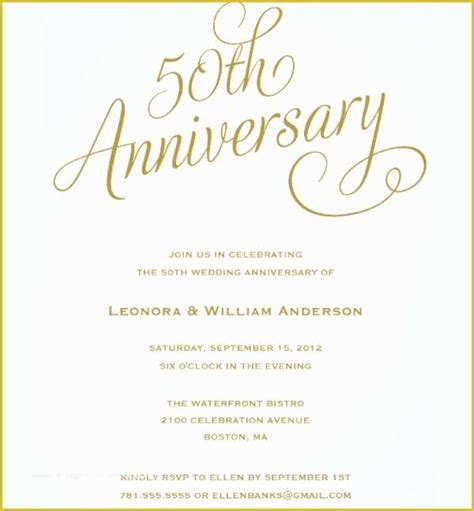 50Th Anniversary Invitation Templates