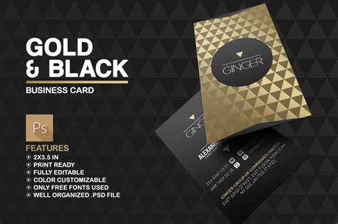 Gold And Black Business Card Template :: Behance