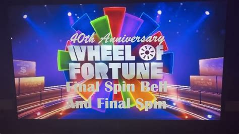 Wheel of Fortune - final spin bell and final spin music - YouTube