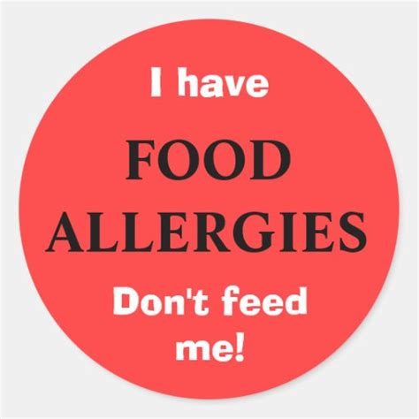 FOOD ALLERGIES sticker | Zazzle