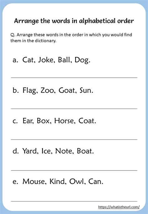 arrange-the-words-in-alphabetical-order-worksheet - Your Home Teacher