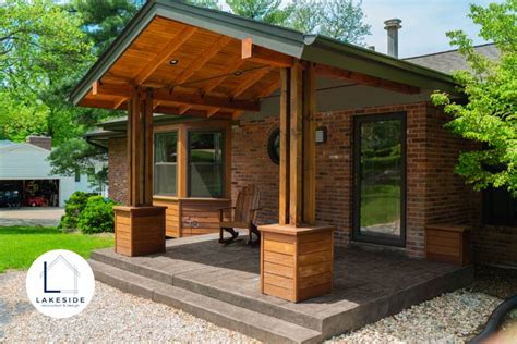 Porch Overhang | Exterior remodel, Renovation design, Exterior design