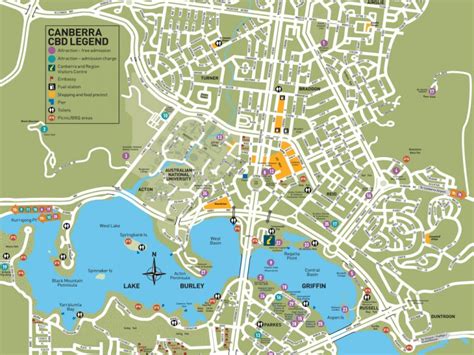 Canberra City Map | Visitcanberra with Printable Map Of Canberra ...