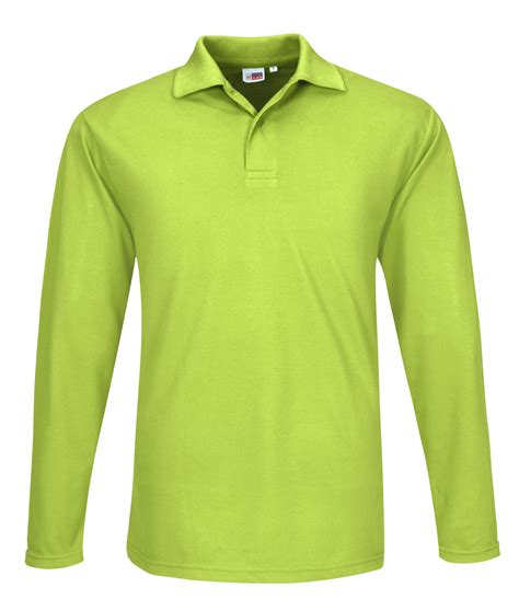 Mens Long Sleeve Elemental Golf Shirt - Lime Only | BAS-8030-L