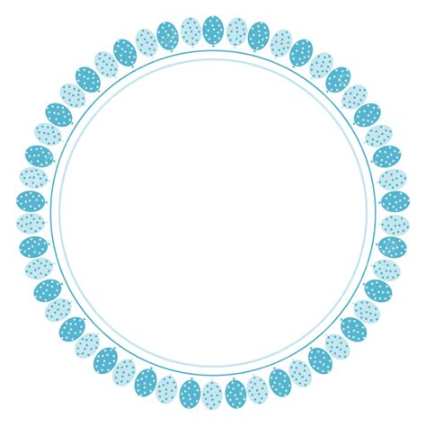 Cute Blue Circle Balloon Frame For Birthday Party Colorful Vector Illustration For Birthday ...