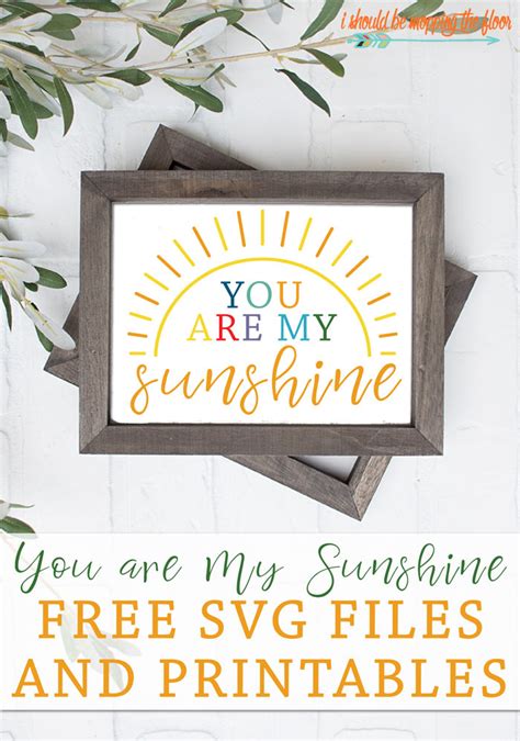 Free You are My Sunshine SVG and Printables | i should be mopping the floor