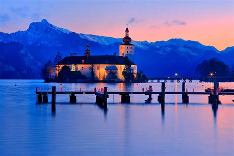 cityaeyaey, Austria, Gmunden, Lake, Traunsee, Church, Castle Wallpapers HD / Desktop and Mobile ...