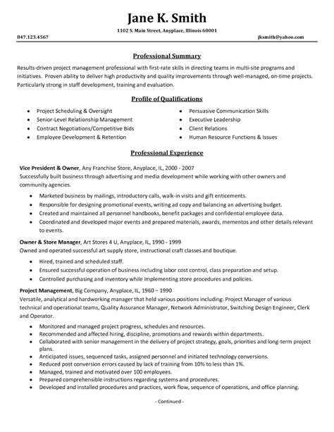 Project Management Resume Samples 2016 | Sample Resumes