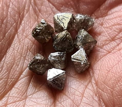 5-7mm Brown Raw Diamond Octahedron Crystal 2 Pcs Natural - Etsy