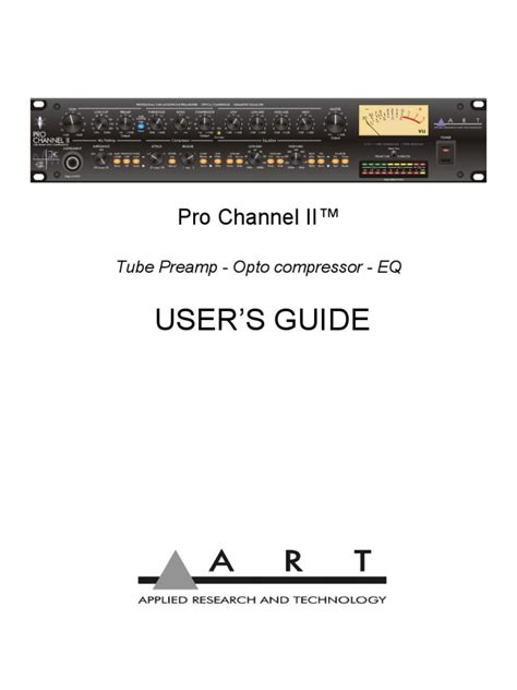 ART Pro Channel II User Guide PDF | PDF | Equalization (Audio) | Microphone