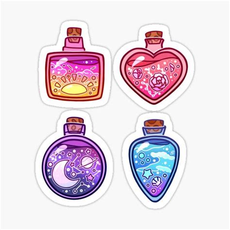 "Summer Potions Sticker Sheet" Sticker by heysoleilart | Redbubble Stickers Kawaii, Anime ...