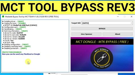 MCT TOOL BYPASS REV3 auth MTK update Fix MCT BYPASS Error - YouTube