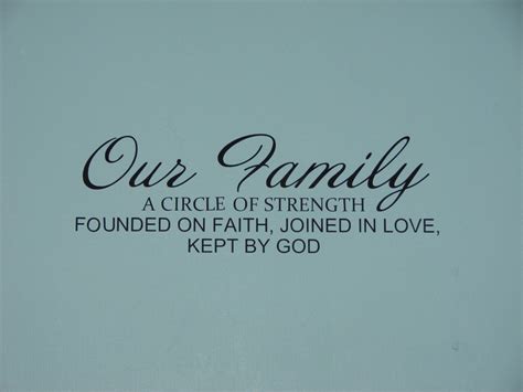 Our Family Faith Love God matte finish vinyl wall quote