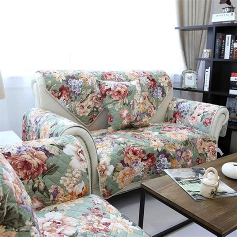 1 piece Sofa Cover Pastoral Flower Printing Soft Modern Slip Resistant Sofa Slipcover Seat Couch ...