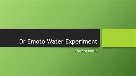 PPT - Dr Emoto Water Experiment PowerPoint Presentation, free download ...