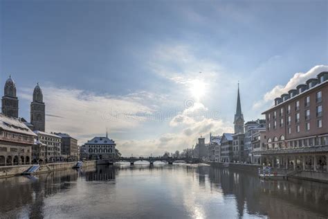 Snow in Zurich stock photo. Image of architecture, lake - 48778572