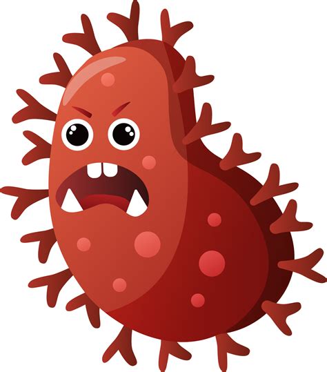 virus y bacterias. lindo personaje de dibujos animados. 17221928 PNG