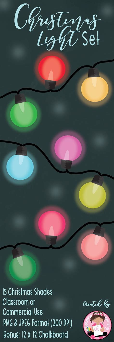 Christmas Lights Clipart (Classroom or Commercial Use) | Christmas lights clipart, Preschool ...
