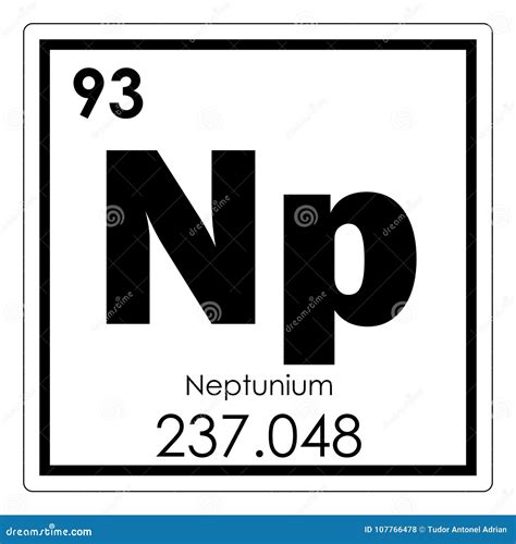 Neptunium chemical element stock illustration. Illustration of science - 107766478