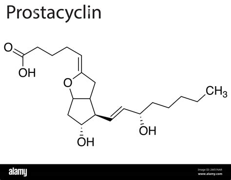 A Chemical formula structure of prostacyclin on white background Stock ...