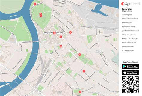 Belgrade Printable Tourist Map | Sygic Travel