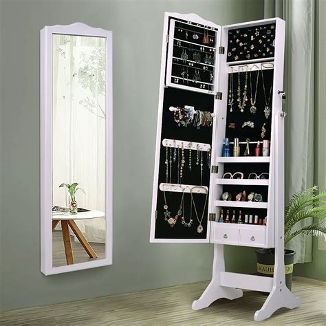 45" Wide Wall Vertical Mirrored makeup Cabinet with Mirror Door Modern ...