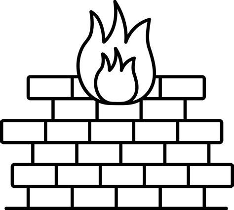 Firewall Icon In Black Line Art. 24198297 Vector Art at Vecteezy