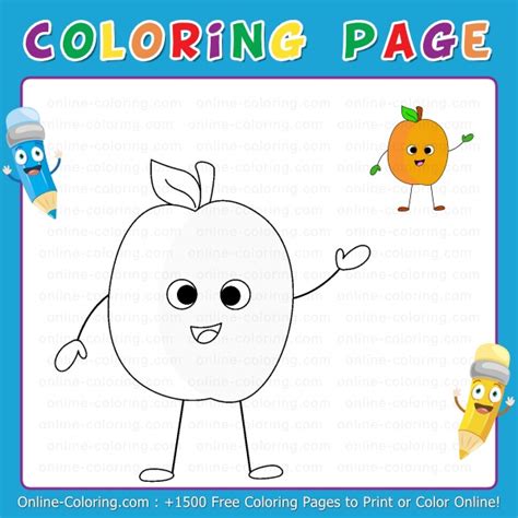 Cartoon Apricot | Free Online Coloring Page