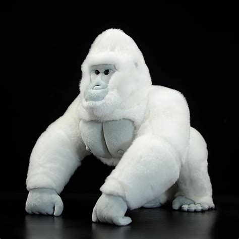 38cm High Lifelike albino Gorilla Stuffed Animals Toy Soft White Gorillas Monkey Plush Toys For ...