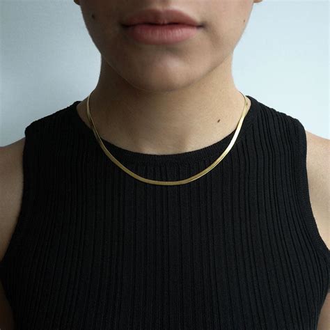 Herringbone Chain - Gold