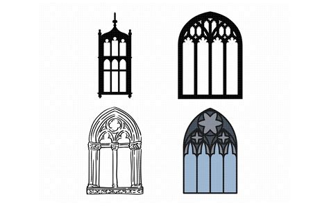 church windows svg, dxf, png, eps, cricut, silhouette, cut file By ...