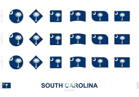 South Carolina flag set, simple flags of South Carolina with three different effects. 7411402 ...