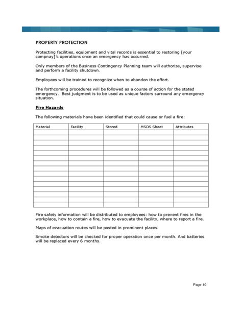 Sample Business Continuity Plan Template Free Download for Business ...