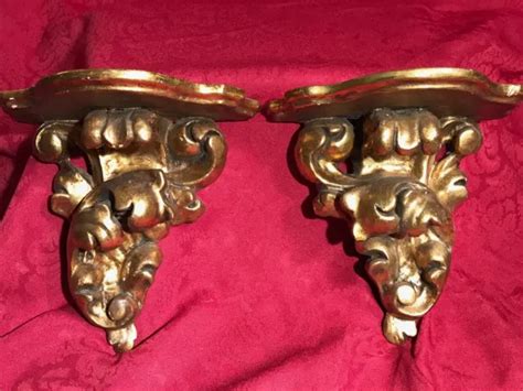 ANTIQUE ITALIAN OLD Venetian Wall Shelf Gold Gilded Carved Scrolls Baroque Style $1,268.00 ...