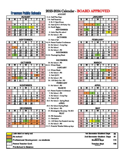 District Calendars – Freeman Public Schools