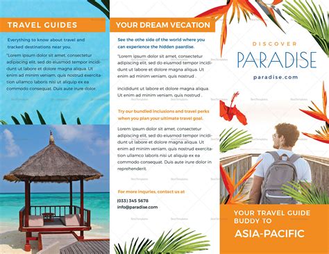 Travel Tri Fold Brochure Template | Travel brochure design, Free ...