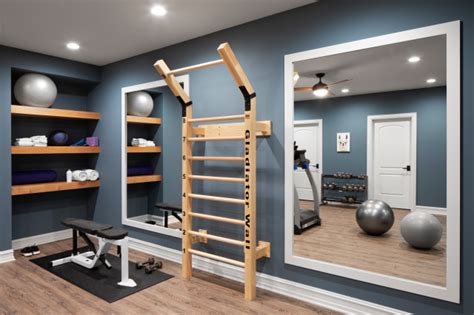 Great workout area with a large framed mirror! www.franksglass.com | Gym room at home, Workout ...