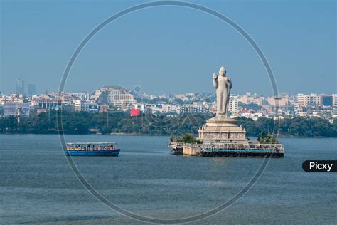 Image of Telangana Tourism Boats At Buddha Statue In Hussain Sagar Lake ...