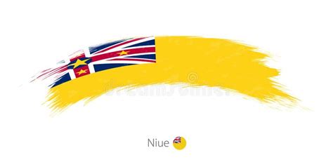 Flag of Niue in Rounded Grunge Brush Stroke Stock Vector - Illustration ...