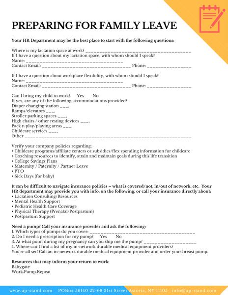 'Preparing for Your Leave' Checklist – UP-STAND