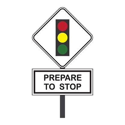 Traffic Signal Symbol Sign Stop Ahead Signs Traffic Light Ahead Warning ...