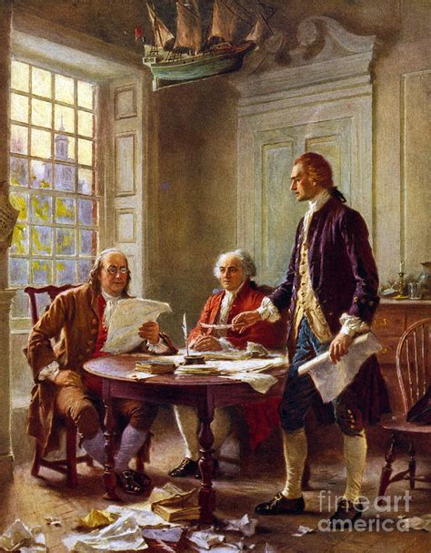 Writing the Declaration of Independence, 1776, Painting by Leon Gerome ...