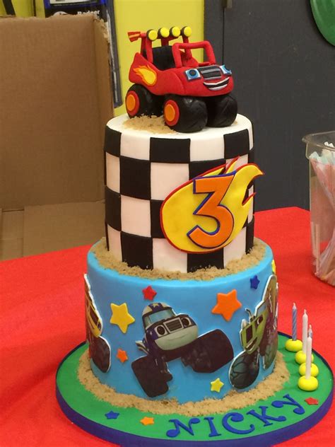 Blaze birthday cake. Blaze Birthday Cake, Cars Theme Birthday Party, Monster Truck Birthday, 3rd ...