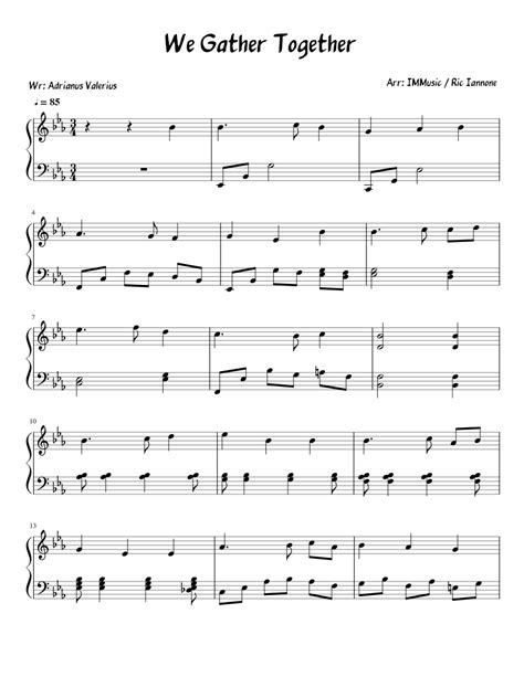 We Gather Together Sheet music for Piano (Solo) | Download and print in PDF or MIDI free sheet ...