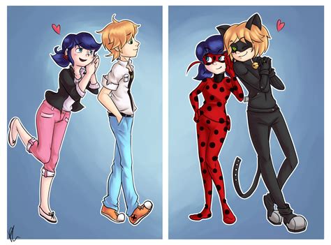 Marinette and Adrien/Ladybug and Chat Noir - Miraculous Ladybug Fan Art (39374785) - Fanpop