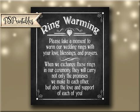 Ring Warming Printable Chalkboard Wedding sign instant