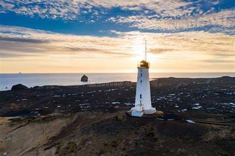 Reykjanesviti Lighthouse on Reykjanes Peninsula in Southern Iceland ...