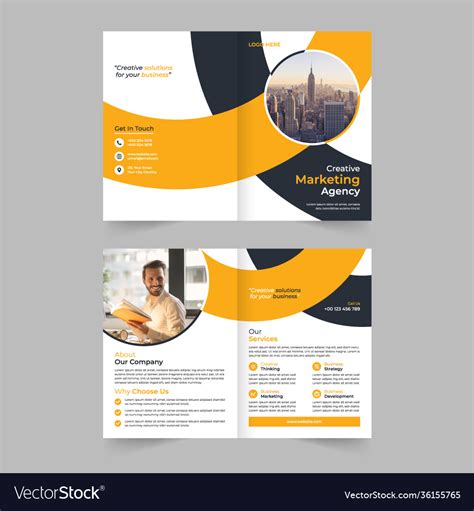 Creative bi fold brochure design Royalty Free Vector Image