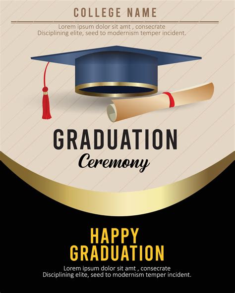 colorful graduation invitation template with flat design 20801984 ...