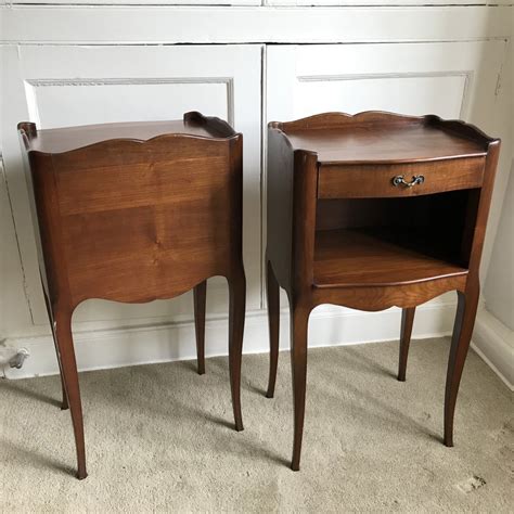 Pair Of French Cherry Wood Bedside Tables - Antiques Atlas